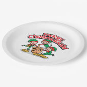 Merry Chrismukkkah mit Elves und Dreidels Pappteller (Schrägansicht)