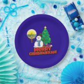 Merry Chrismukkkah mit Snowman und Menorah Pappteller (Party)