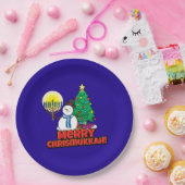 Merry Chrismukkkah mit Snowman und Menorah Pappteller (Party)