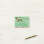 Merry ChrisMUSH Cartoon Mushrooms Post-it Klebezettel (Auf Schreibtisch)