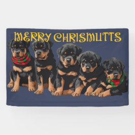 Merry Chrismutts Weihnachtsferien Welpen Festlich Banner