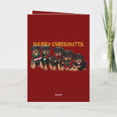 Merry Chrismutts Weihnachtsferien Welpen Festlich Feiertagskarte (Rückseite)
