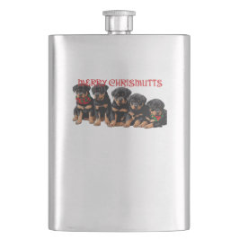 Merry Chrismutts Weihnachtsferien Welpen Festlich Flachmann