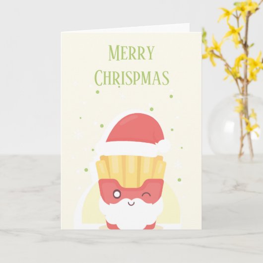 Merry Chrispmas Folded Greeting Card Karte (Gelbe Blume)