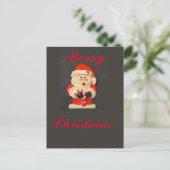 MERRY CHRISRMAS CANDY CANE SANTA Postcard Postkarte (Stehend Vorderseite)