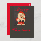 MERRY CHRISRMAS CANDY CANE SANTA Postcard Postkarte (Vorne/Hinten)