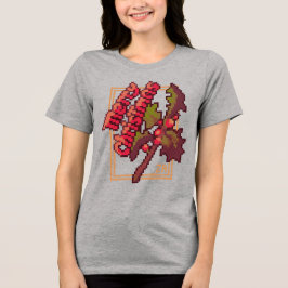 Merry Chrisrmas Holidays Pixel Art T-Shirt Tri-Blend Shirt