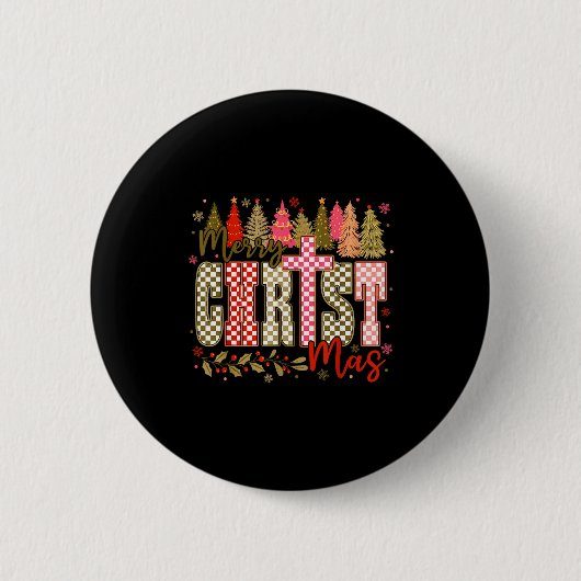 Merry Christ Jesus Christmas Holiday Christian God Button (Vorderseite)