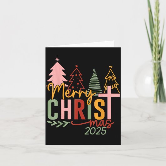 Merry Christ Mas Christian Christmas 2025 Family P Karte (Vorderseite)