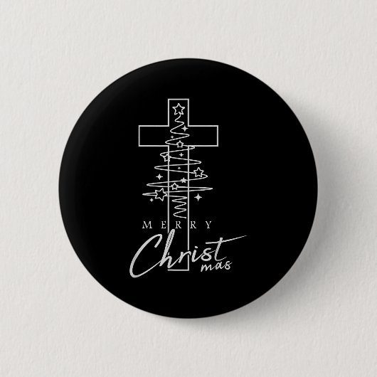 Merry Christ Mas Christian Christmas Jesus Christm Button (Vorderseite)