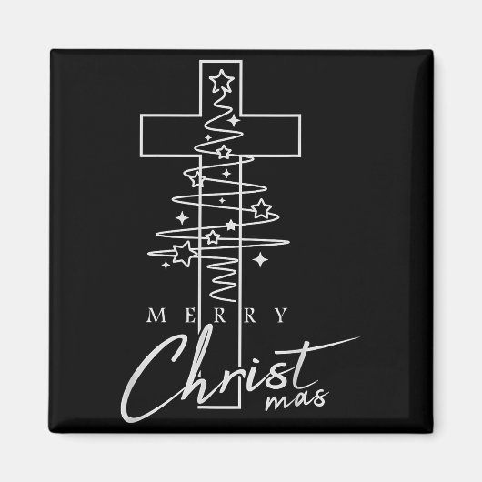 Merry Christ Mas Christian Christmas Jesus Christm Magnet (Vorne)