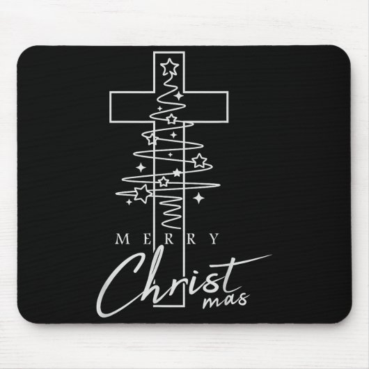 Merry Christ Mas Christian Christmas Jesus Christm Mousepad (Vorne)