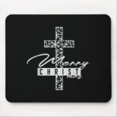 Merry Christ Mas Christian Christmas Jesus Christm Mousepad (Vorne)
