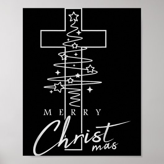 Merry Christ Mas Christian Christmas Jesus Christm Poster (Vorne)