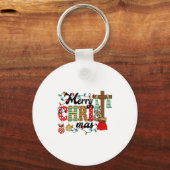 Merry Christ Mas Christian Christmas Jesus Christm Schlüsselanhänger (Vorderseite)