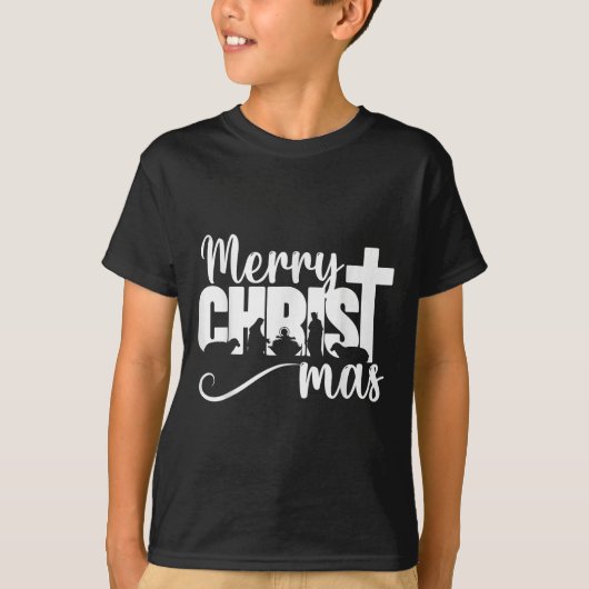 Merry Christ Mas Christian Christmas Jesus Christm T-Shirt (Vorderseite)