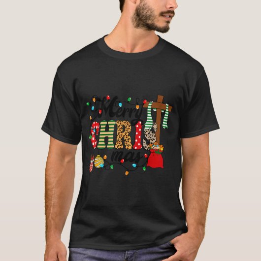 Merry Christ Mas Christian Christmas Jesus Christm T-Shirt (Vorderseite)