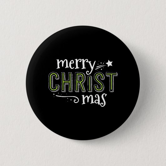 Merry Christ Mas Christlich Jesus South Christmas Button (Vorderseite)