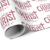 Merry Christ mas Christliche religiöse Moderne Rot Geschenkpapier (Rolleneckpunkt)