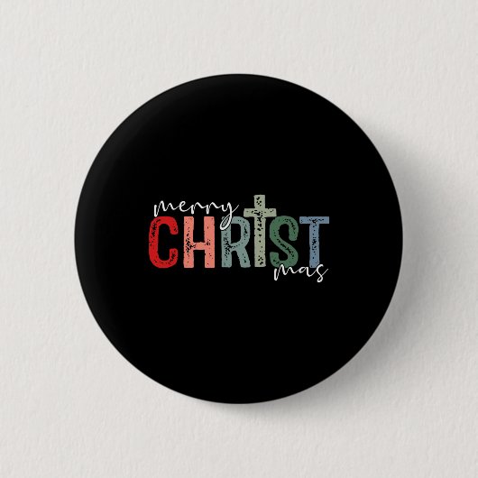 Merry Christ Mas Christlicher Gott, der Weihnachte Button (Vorderseite)