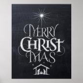 Merry Christ Mas Christlicher Weihnachts-Schwarze  Poster (Vorne)