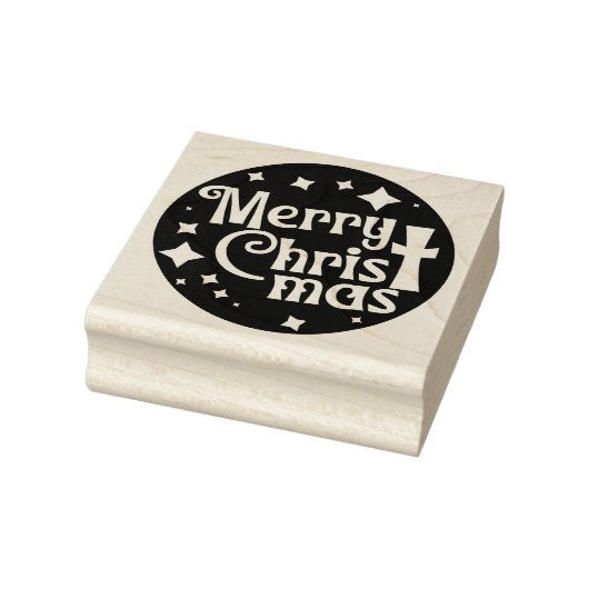 Merry Christ Mas Christmas Square Wood Gummistempel (Stempel)