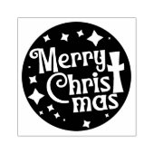 Merry Christ Mas Christmas Square Wood Gummistempel (Prägung)