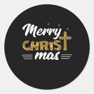 Merry Christ Mas Funny Christmas Familie Matching Runder Aufkleber