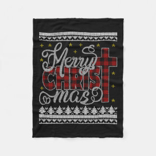 Merry Christ Mas Jesus Christlich Pajamas Ugly Chr Fleecedecke