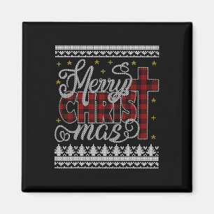 Merry Christ Mas Jesus Christlich Pajamas Ugly Chr Magnet