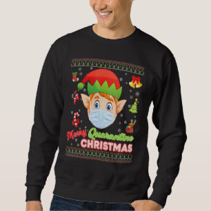 Merry Christ Mask Santa Elf Gesicht Maske Weihnach Sweatshirt