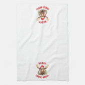 Merry Christ-moose Funny Christmas Moose Geschirrtuch (Vertikal)