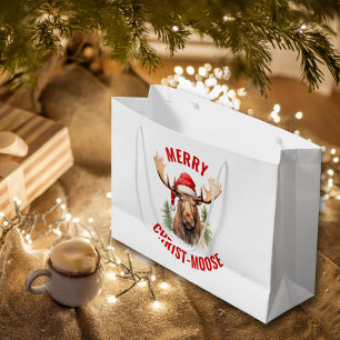 Merry Christ-moose Funny Christmas Moose Große Geschenktüte