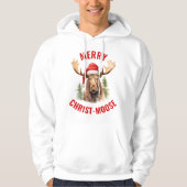 Merry Christ-moose Funny Christmas Moose Hoodie (Vorderseite)