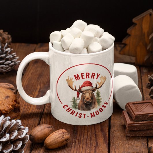 Merry Christ-moose Funny Christmas Moose Kaffeetasse