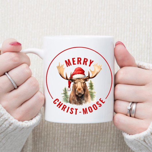 Merry Christ-moose Funny Christmas Moose Kaffeetasse