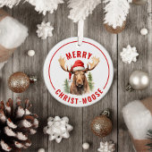 Merry Christ-moose Funny Christmas Moose Keramik Ornament