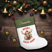 Merry Christ-moose Funny Christmas Moose Kleiner Weihnachtsstrumpf