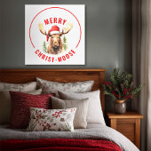 Merry Christ-moose Funny Christmas Moose Leinwanddruck