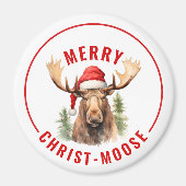 Merry Christ-moose Funny Christmas Moose Magnet (Vorne)
