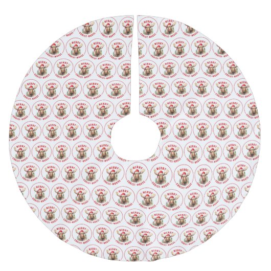 Merry Christ-moose Funny Christmas Moose Polyester Weihnachtsbaumdecke (Vorderseite)