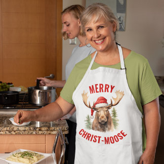 Merry Christ-moose Funny Christmas Moose Schürze