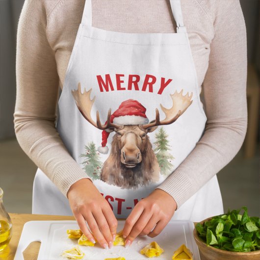 Merry Christ-moose Funny Christmas Moose Schürze