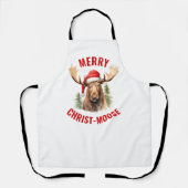Merry Christ-moose Funny Christmas Moose Schürze (Vorderseite)