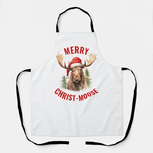 Merry Christ-moose Funny Christmas Moose Schürze (Vorderseite)