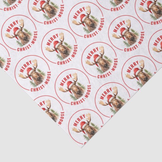 Merry Christ-moose Funny Christmas Moose Seidenpapier (Detail)