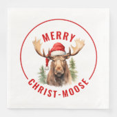 Merry Christ-moose Funny Christmas Moose Serviette (Vorderseite)