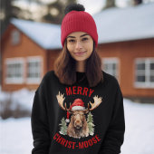 Merry Christ-moose Funny Christmas Moose Sweatshirt