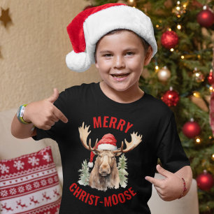 Merry Christ-moose Funny Christmas Moose T-Shirt