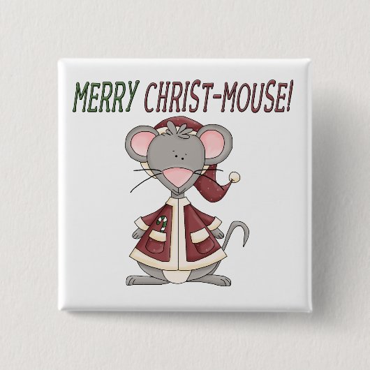 Merry Christ-Mouse-T - Shirt und Geschenke Button (Vorderseite)
